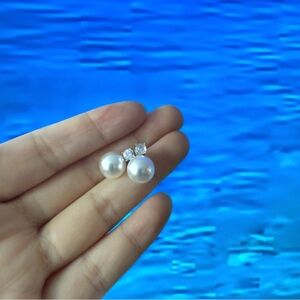 Elegant Silver Pearl Earrings